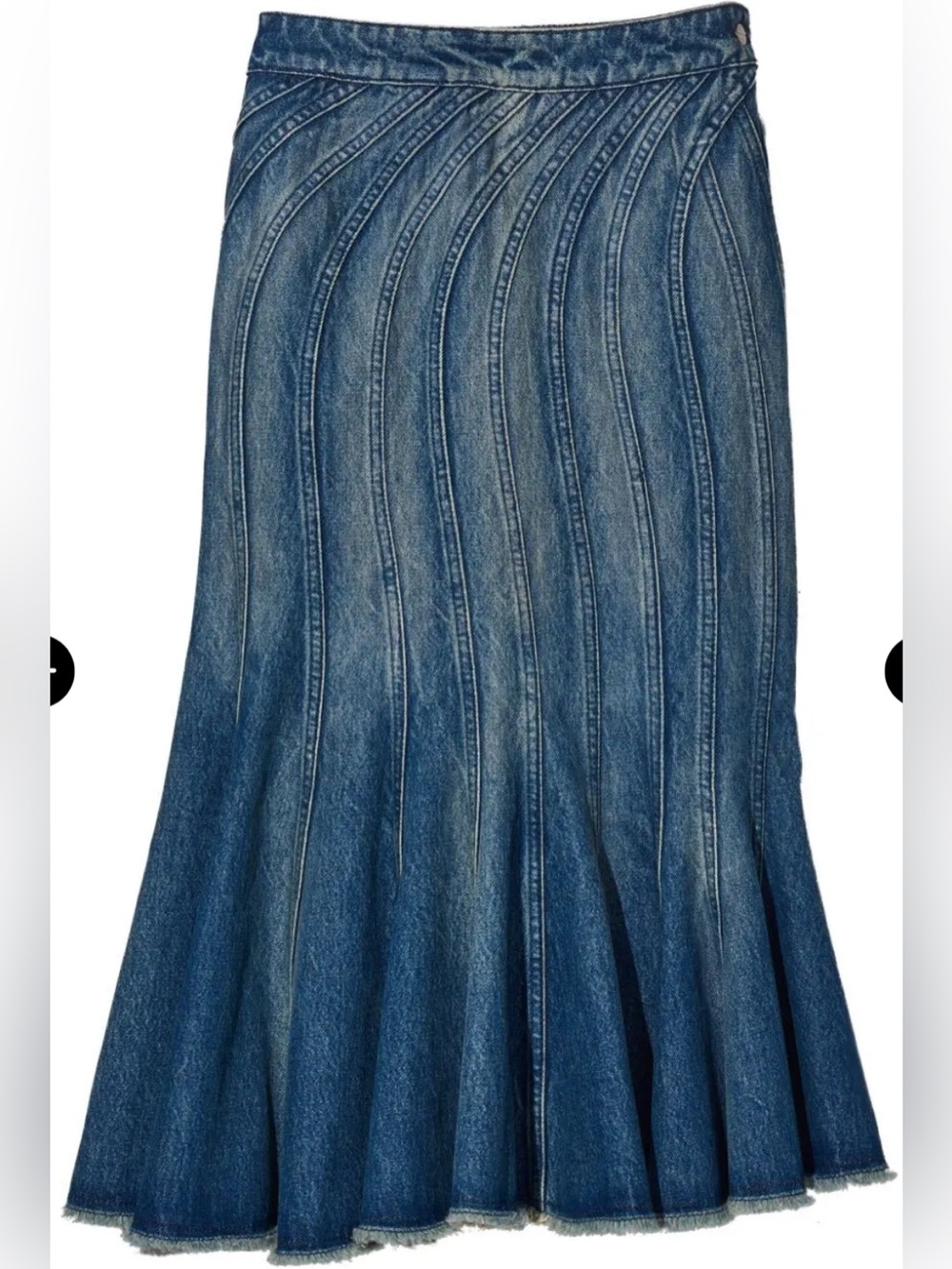 NWT Marc Jacobs Wave High-Waisted Denim Midi Skirt XS